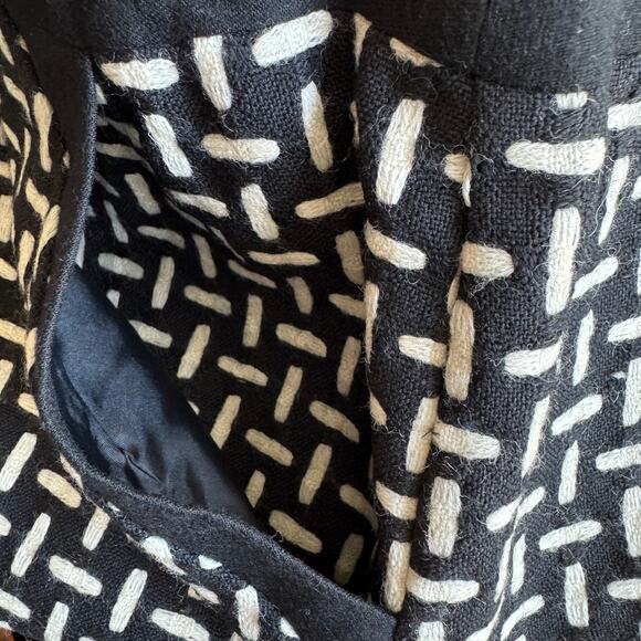 Vintage TALBOTS Skirt Womens 14 Black Cream 100% Wool Pockets Pencil Career - Picture 6 of 8